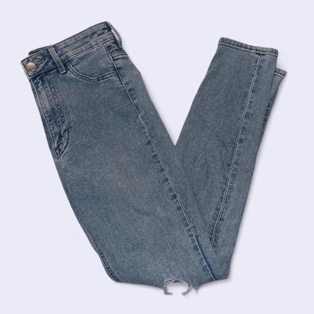 Distressed Light Blue Women's Skinny Jeans